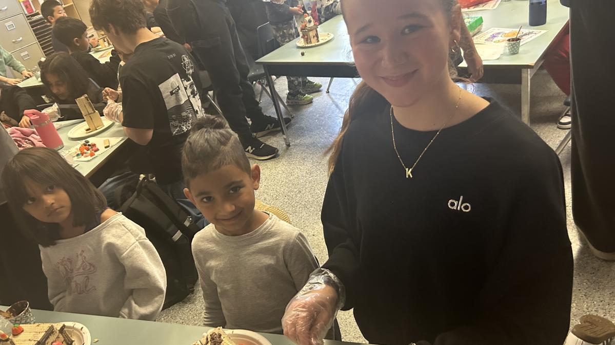 Students Crafting Halloween Houses