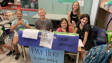 Students at Book Sale