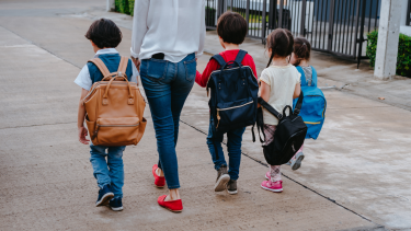 Young Student Walking