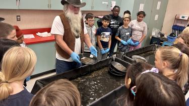 Yukon Dan Gold Panning with Students