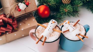 Marshmallow snowmen on Hot Chocolate