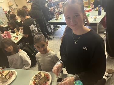 Students Crafting Halloween Houses