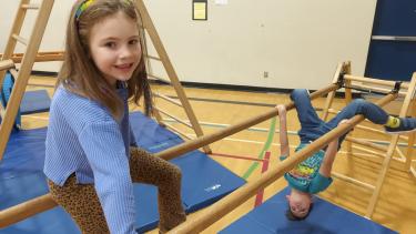 Students on Jungle Gym