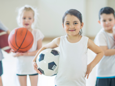 Elementary Students with Balls