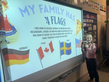 Student Presenting a Cultural Slide