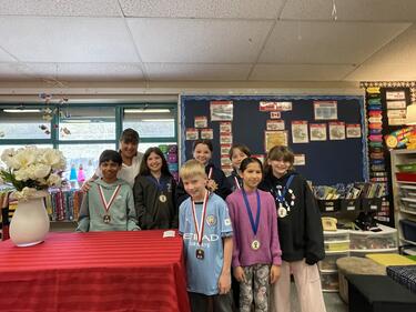Students with Public Speaking Medals