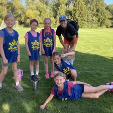 Girls Cross Country with Coach
