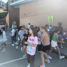 Students at Bubble Dance Party