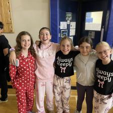 Students on Mats for Movie Night