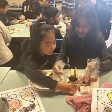 Students Crafting Halloween Houses