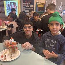 Students Crafting Halloween Houses