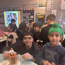 Students Crafting Halloween Houses