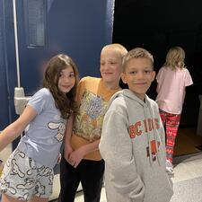 Students on Mats for Movie Night