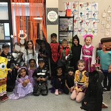 Students in Halloween Costumes