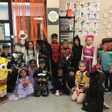 Students in Halloween Costumes