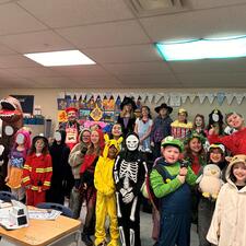 Students in Halloween Costumes