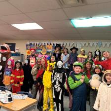 Students in Halloween Costumes