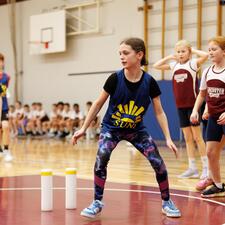 Students Playing Skittleball