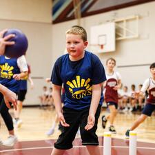 Students Playing Skittleball