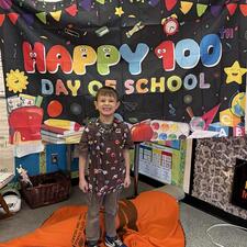 Student Celebrating 100 Day