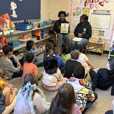 Yale Black Excellence Students with Elementary Students
