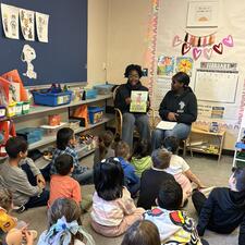 Yale Black Excellence Students with Elementary Students