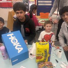 Bateman Buddies Making Leprechaun Traps in Kindergarten