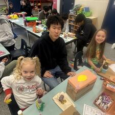 Bateman Buddies Making Leprechaun Traps in Kindergarten