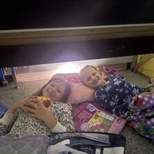 Students in Tent for Camping Day