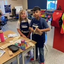 Students with their butterfly kits
