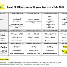 SandyHillKindergartenGradualEntryScheduleSept2026r1